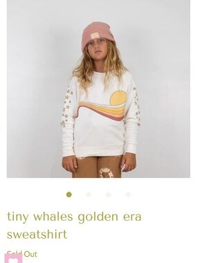tiny whales golden era sweatshirt, size 5T